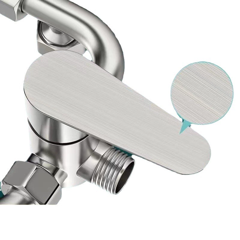 304 stainless steel electric water heater mixing valve hot and cold shower faucet accessories collection U-shaped mixing switch outlet water