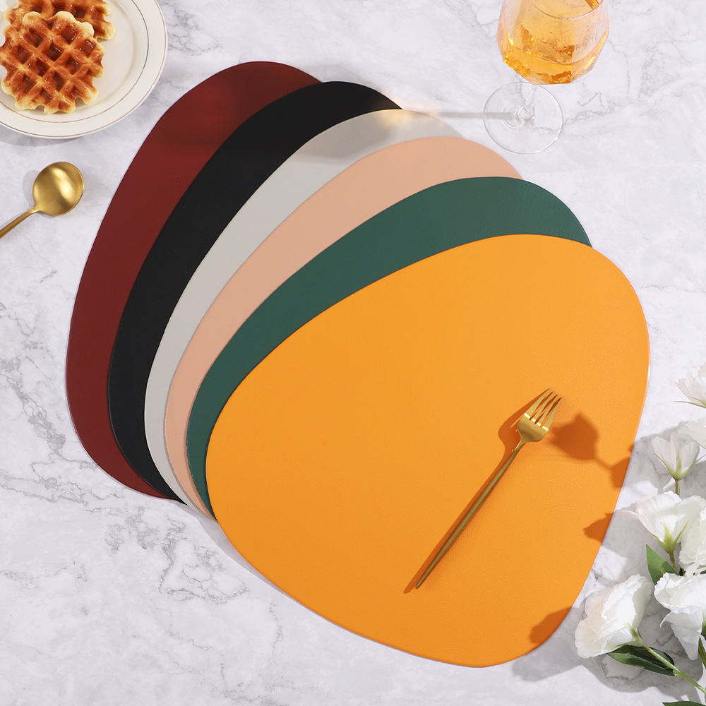 Color sólido in-viento huevo de pvc de alta calidad almohadilla de aislamiento de escritorio almohadilla de comedor occidental almohadilla de taza de aislamiento a prueba de aceite para los platos