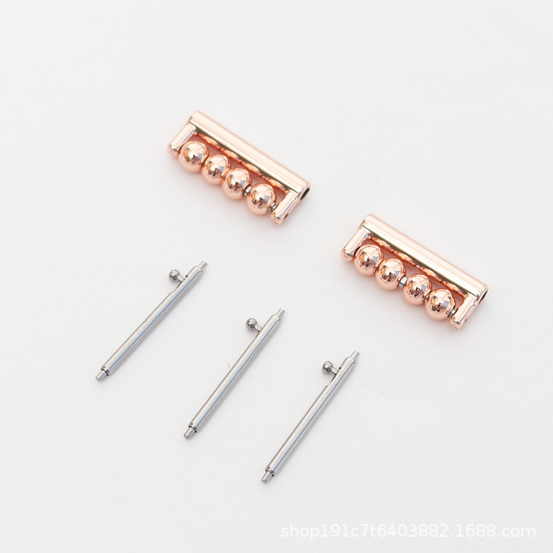 [mẫu tai thô] vàng hồng-4 hạt đệm vàng hồng / Giao diện 18mm (kèm kim tháo nhanh)