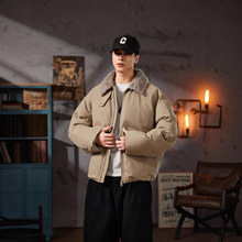 LIYANG2025冬季高街复古男士休闲羽绒服宽松时尚潮牌男装夹克外套