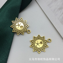 19*22mm古金合金 镂空雕树多角形 复古连接器耳环耳坠配件