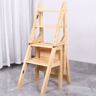 Folding Climbing Stool Multi-functional Ladder Stool Household Two-step Baby Step Children's Solid Wood Small Step Chair