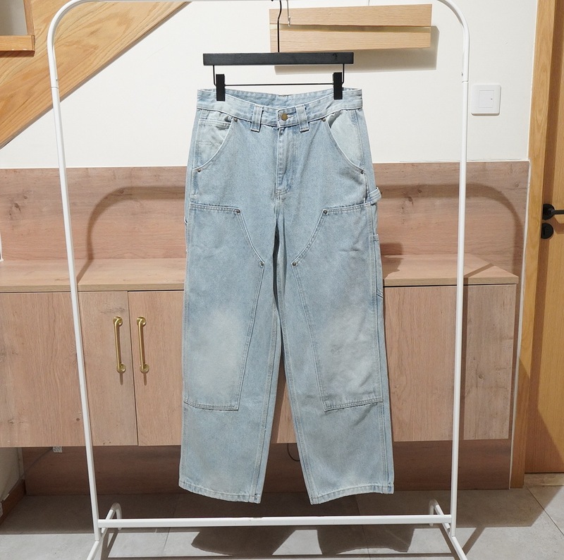 European and American men's clothing wholesale carpenter style fashion water wash blue straight pants Denim pants casual pants 6855402
