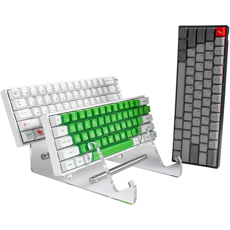 Soporte de teclado acrílico transparente desmontable, de venta caliente transfronteriza, para escritorio, con almacenamiento y elevación, bandeja para teclado de computadora.