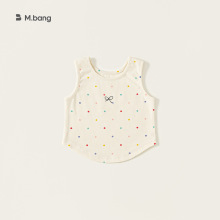 宥宝童装夏季新款儿童时尚上衣蝴蝶结背心彩色波点T恤女童吊带衫