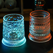 轻奢浮雕威士忌酒杯设计感洋酒杯网红解压转转杯玻璃烈酒杯冷饮杯