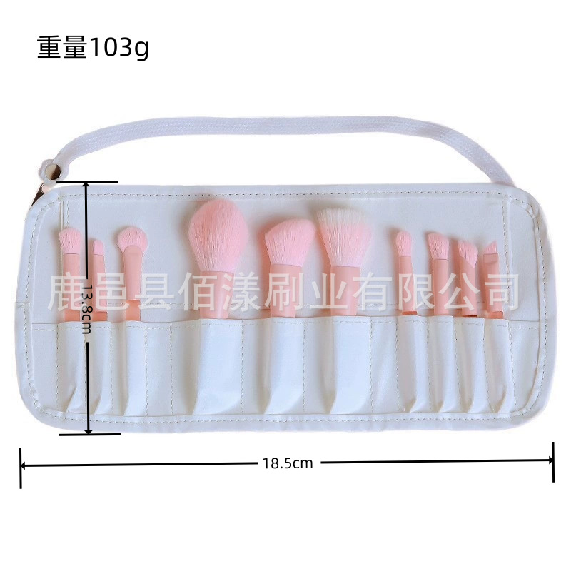 Cepillo de maquillaje nuevo transfronterizo 10 conjunto completo cepillo de maquillaje medio azúcar melocotón mini cepillo de maquillaje cepillo suelto cepillo de pelo suave