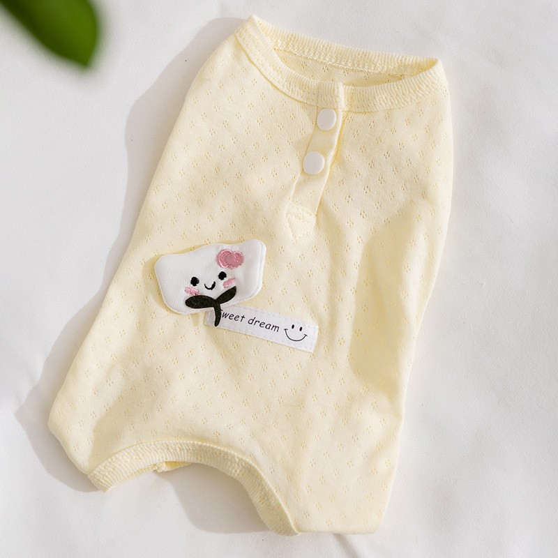 Perros de primavera y verano, perros pequeños y medianos, bolsos de tela de moda simples, panza, gatos, ropa de aire acondicionado de cuatro patas, ropa para mascotas