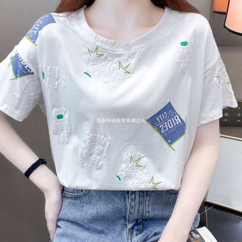 半袖 Tシャツ レディース 夏 ホワイト 2025 新しい韓国スタイル ルーズ ラウンドネック イン トレンド ハーフスリーブ インナー トップ|undefined