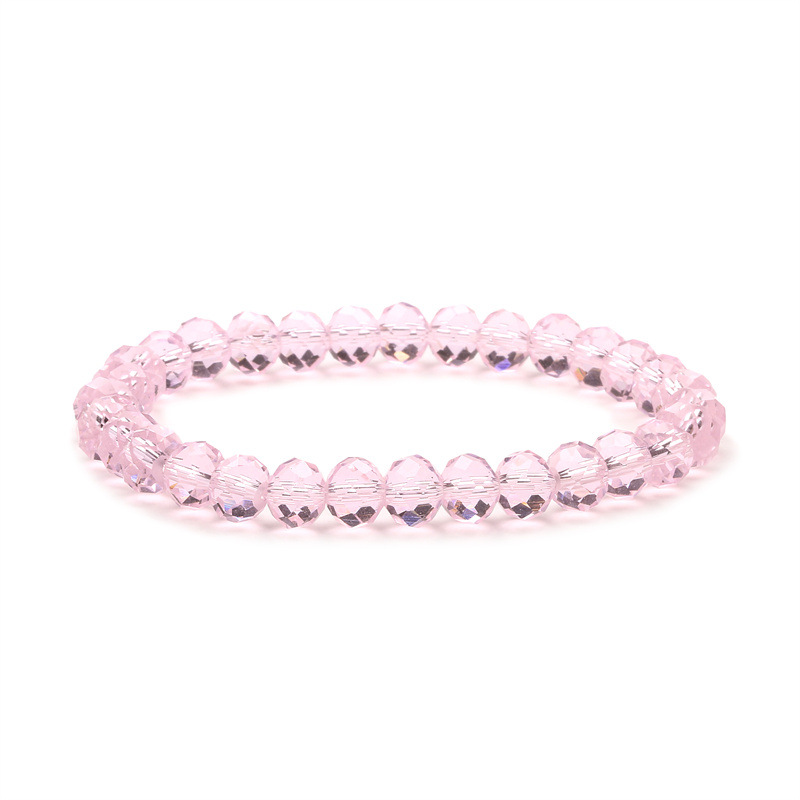 Estilo coreano Super brillante colorido cristal 96 granos de la tierra de superficie 8MM superficie de corte de cristal multicolor pulsera de cuentas pulsera