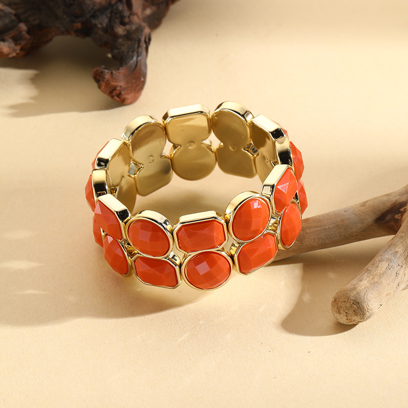 33g Weight Bracelets Classification CCB Chain Material 1 Piece Quantity Holiday, Daily, Selfie Occasion CCB Material Solid Color Pattern Women's Gender Asymmetrical Design Simple Style Style Simple Style Solid Color CCB  Beaded Bracelets Wholesale 4