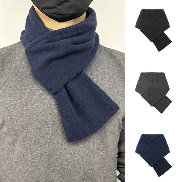 Japanese and Korean Hot-Selling Autumn and Winter Warm Scarves, Fashionable and Simple, Exclusively for Cross-Border Sales, Solid Color Fleece Neck Warmers for Men and Women