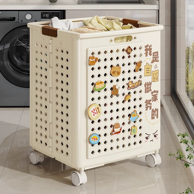 Home laundry basket, capacious foldable storage basket