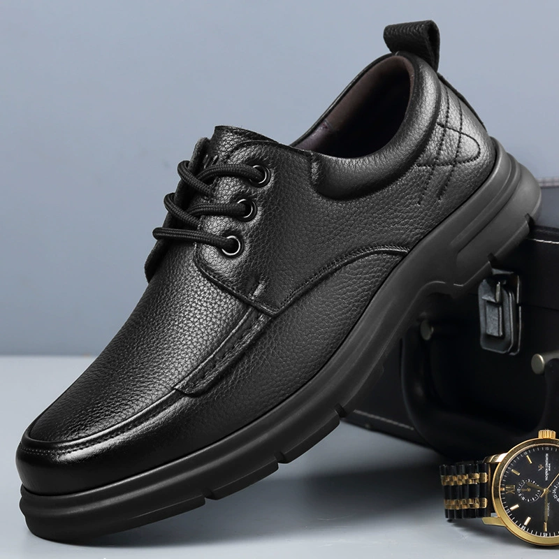 Кожаная обувь мужская обувь дышащая голова кожаная кожа мужская бизнес-повседневная мягкая подошва противоскользящая средний и пожилой папа