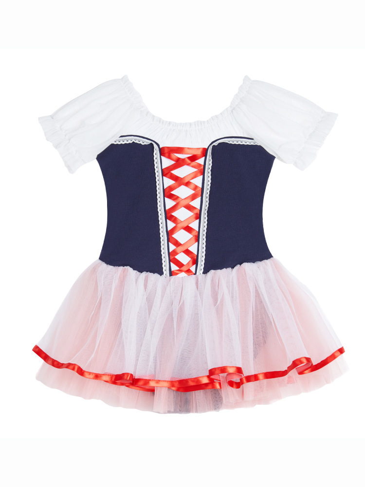 Ropa de baile para niños, falda de práctica de ballet, falda de princesa linda y versátil, falda tutú de estilo coreano, ropa de actuación corporal de baile image 6