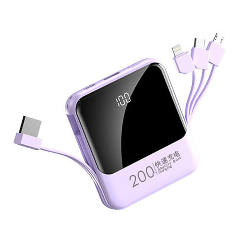 Banco de energía certificado 3c 2W mAh carga rápida súper gran capacidad viene con cable ultrafino compacto portátil se puede llevar en el avión
