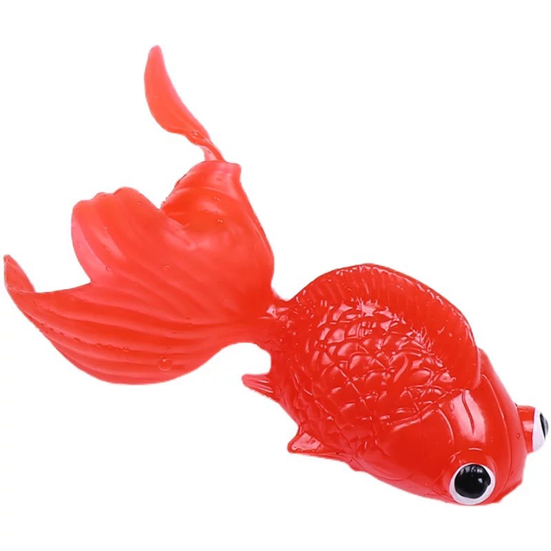Simulación transfronteriza pequeña fábrica de peces dorados venta directa nueva goma blanda TPR pesca flotante pescado pescado juguetes al por mayor image 6