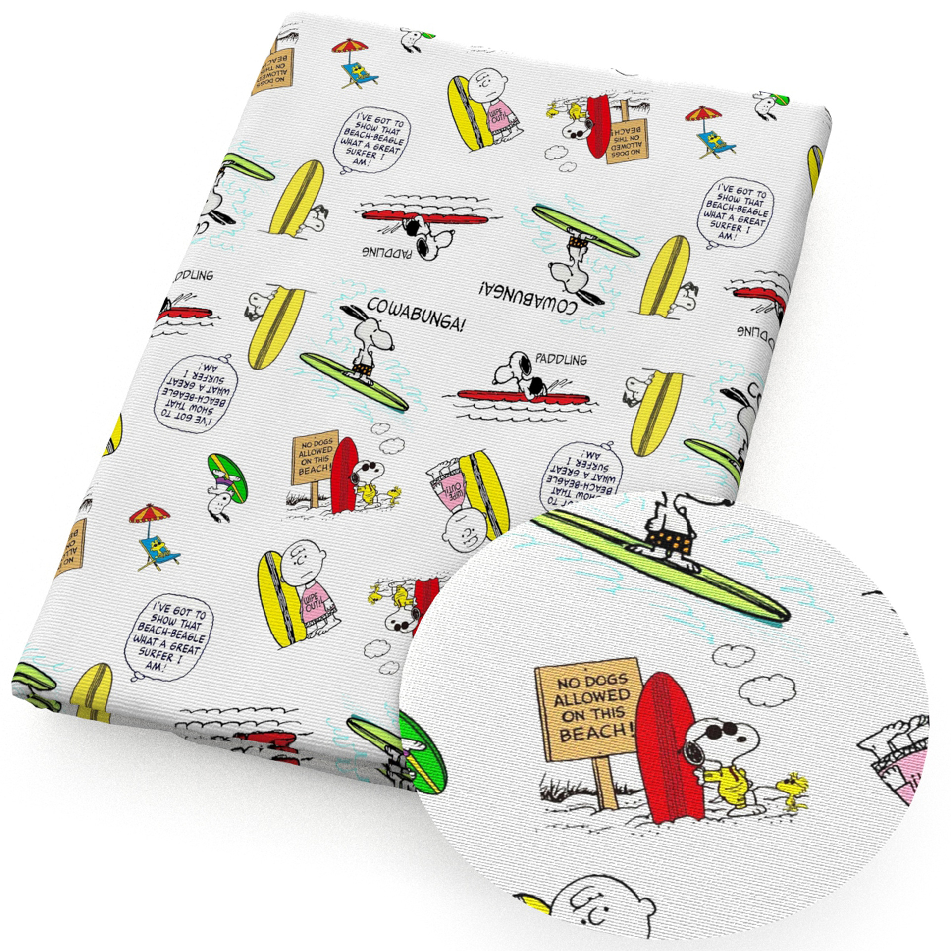 Perro Snoopy impresión de dibujos animados 100% tela de algodón DIY ropa hecha a mano bolsa, 1Yc55667
