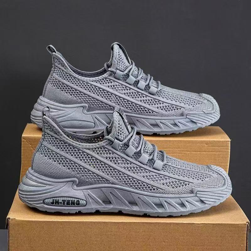 Zapatos de hombre, zapatos de malla transpirables de malla fina de verano, deportes de carrera casuales para hombres, suela blanda, zapatos de moda de trabajo ligeros
