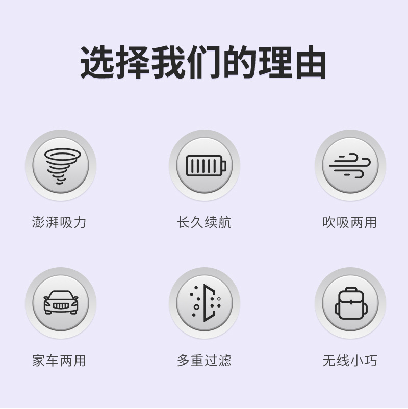 Wireless car vacuum cleaner, small and rechargeable for home use, suitable for indoor sofas, brushless motor, with suction, blowing, and dust collection functions, all-in-one device