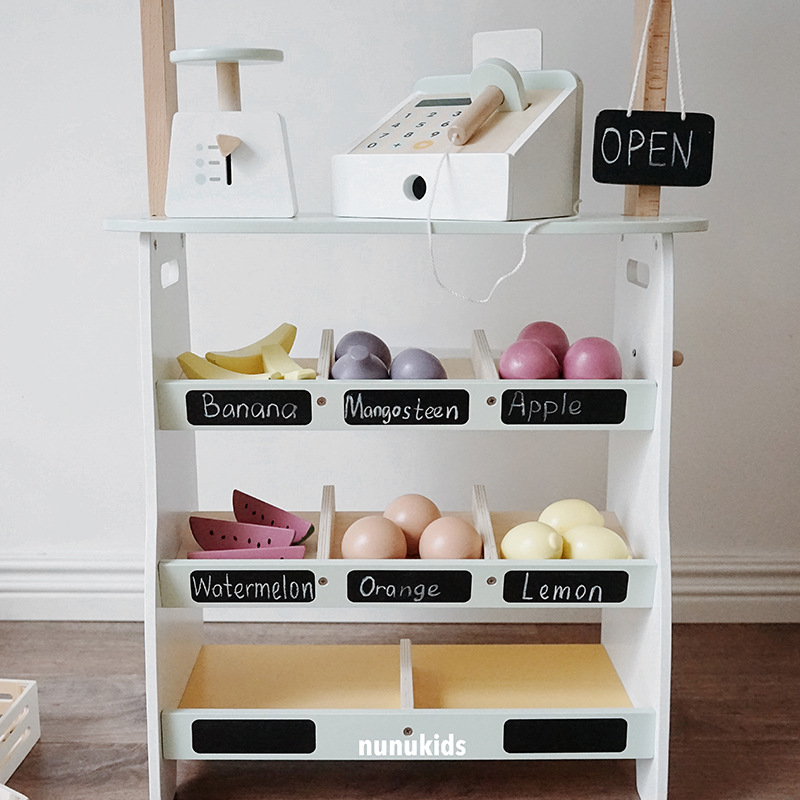 NUNUKIDS Traje para niños de estilo nórdico para niñas Cocina y cocina Simulación Utensilios de cocina Casa de muñecas Juguetes de cocina