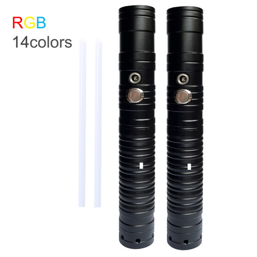 Cross-border metal lightsaber Star Wars laser sword two-in-one RGB14 color changing luminous toy lightsaber