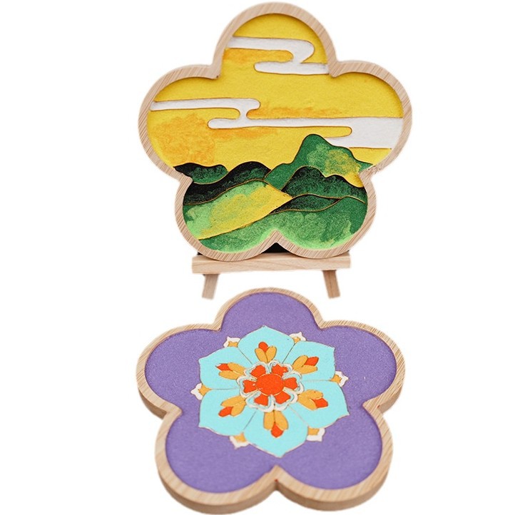 Materiales tradicionales hechos a mano Jintao Landiy pintura de esmalte novatos tazas esteras estudiantes activos cultura cultural inmaterial