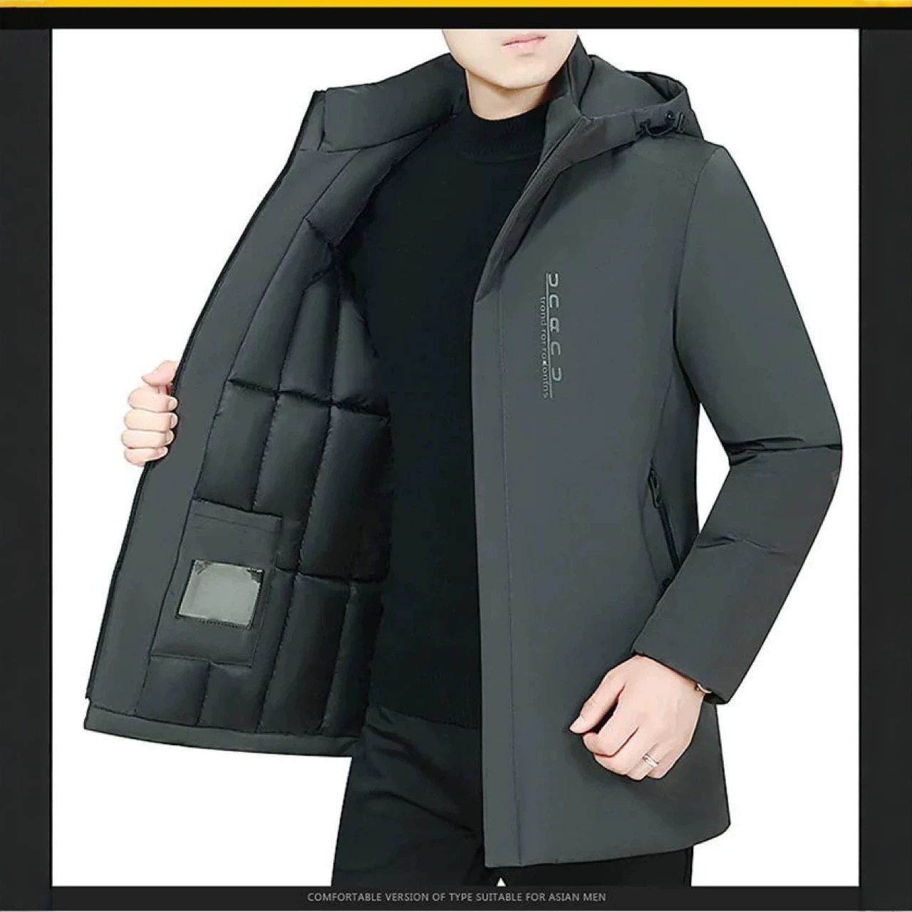 Winter cotton-padded coats for middle-aged and elderly men, PP cotton-padded jackets, hooded, thickened, plus-size winter clothing, mid-length, factory direct, carpet wholesale.