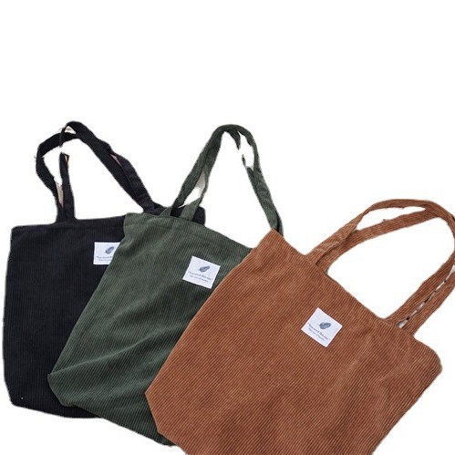 灯芯绒多色印花手提帆布袋帆布袋大容量日用品收纳可折叠软包