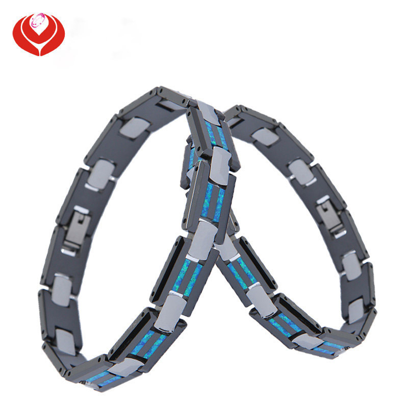Cross-border explosions accessories men's tungsten steel bracelet fashion high-end black ceramic magnet bracelet gift factory wholesale