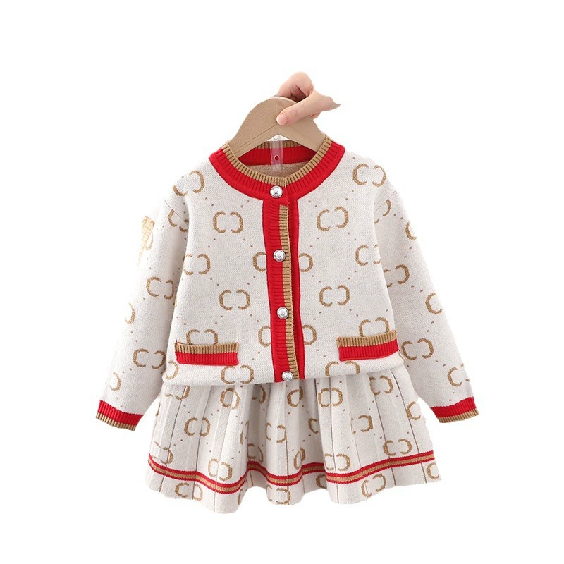 Детский свитер, кардиган, комплект, куртка девочке, осень, стиль Chanel