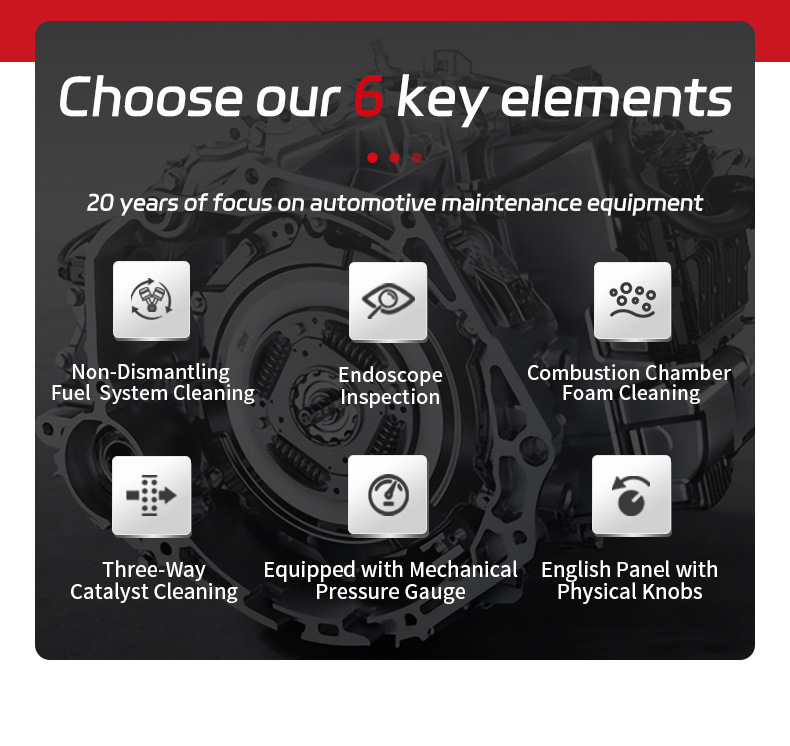 Car Engine Fuel System Cleaning Machine Combustion Chamber Foam Throttle Valve Three-Way Catalytic Converter Cleaning Equipment Without Disassembly