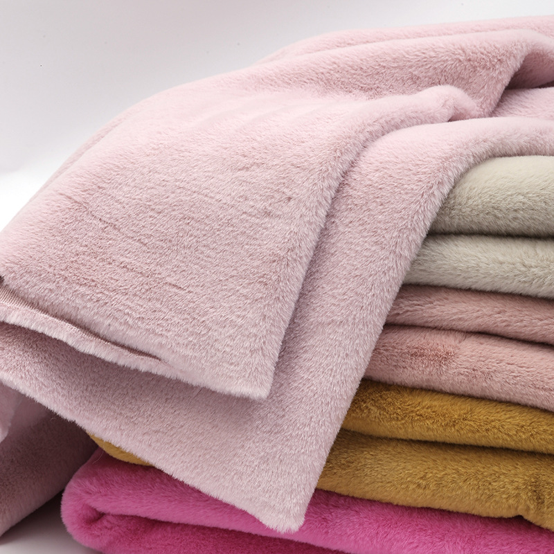 800g獭兔毛面料 仿皮草 毛球保暖围巾地毯鞋帽毛绒布服装面料批发