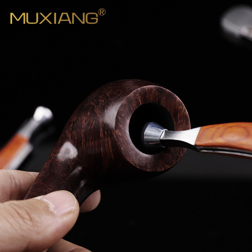 Woody mahogany tobacco knife pressure stick multi-functional needle scraper accessories stainless steel three-in-one pipe tools wholesale