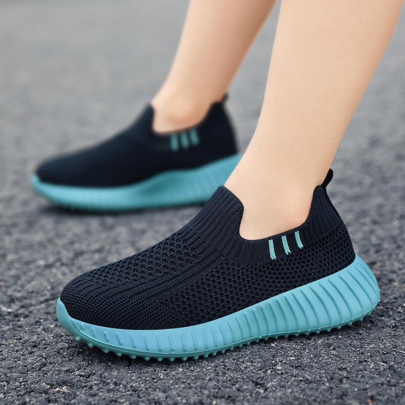 Kids Slip-On Shoes Black Blue Mesh Summer Wear