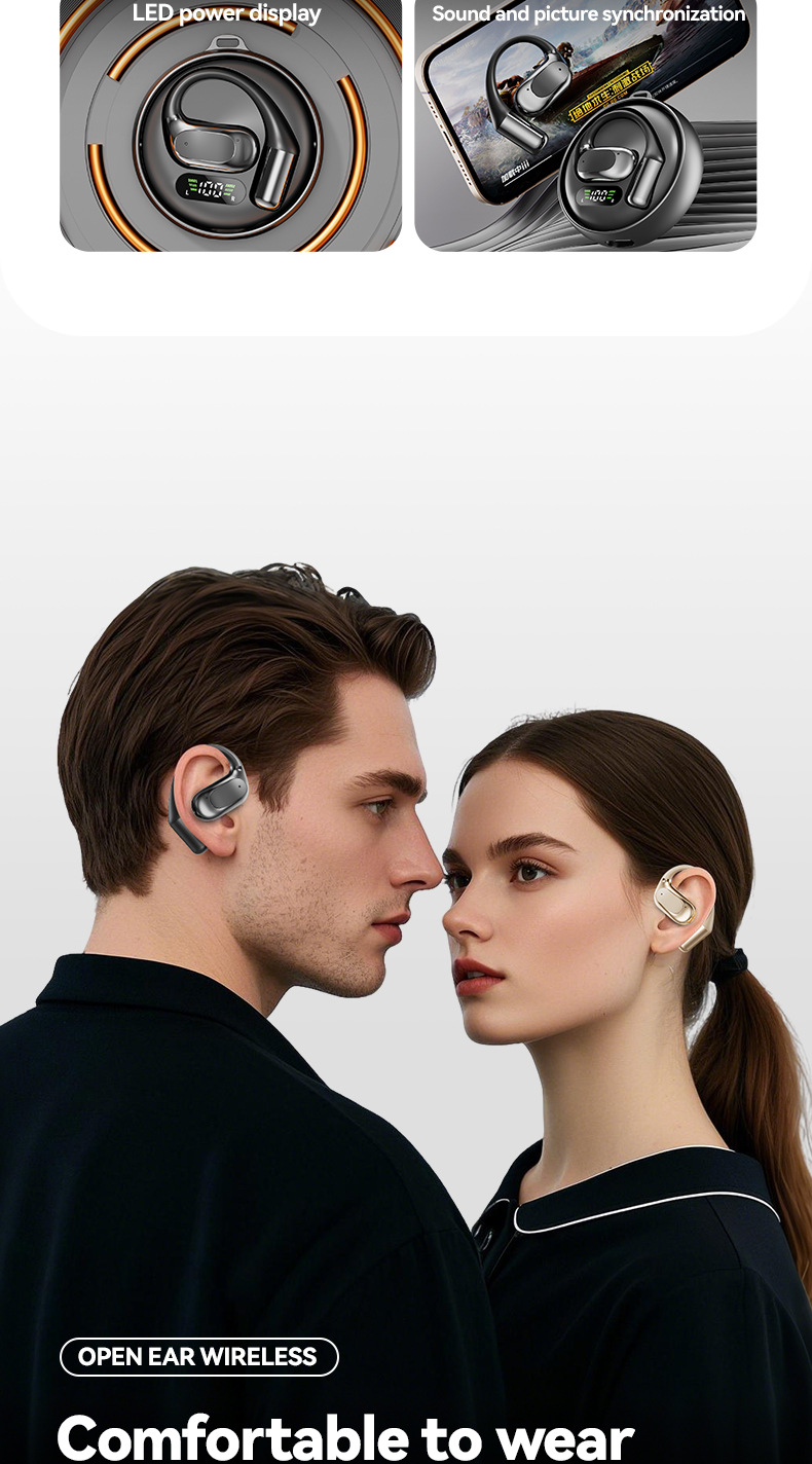Nouveau modèle intra-auriculaire sport sans fil à haut rapport qualité-prix, réduction de bruit, longue autonomie, conception ouverte._voghion.com