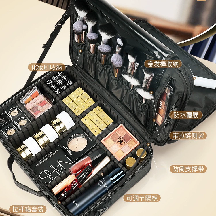 Cosmetic bag, handheld capacious shoulder bag, organizer bag