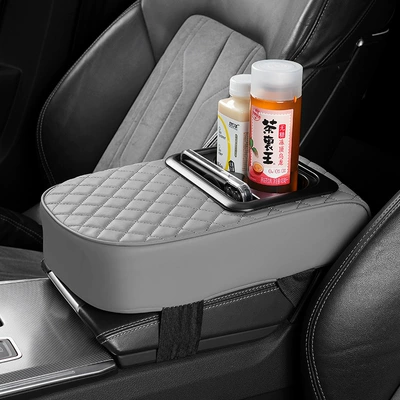 Car-Mounted Leather Material, Armrest box pad - armrest-grey