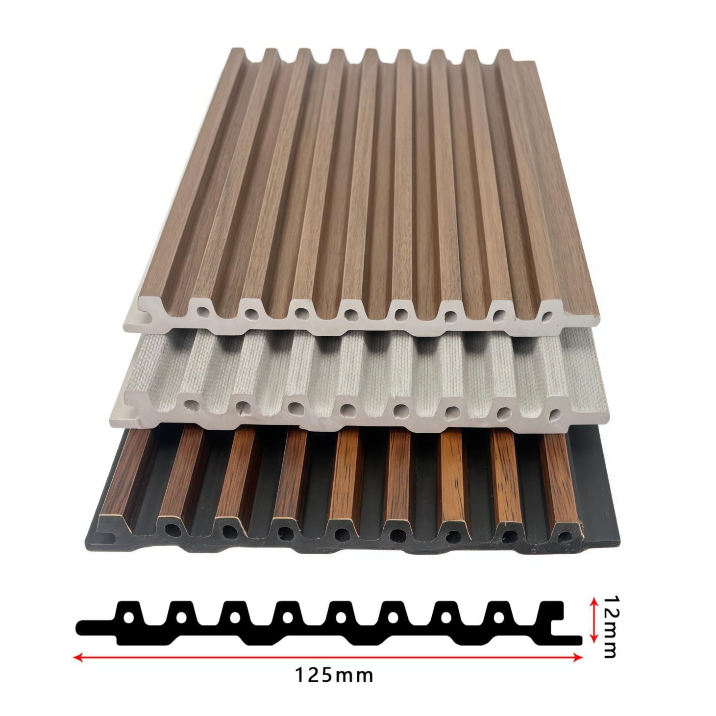 Panel de Pared de Rejilla de Madera Plástica WPC de Fibra de Bambú y Madera, para Fondo Interior