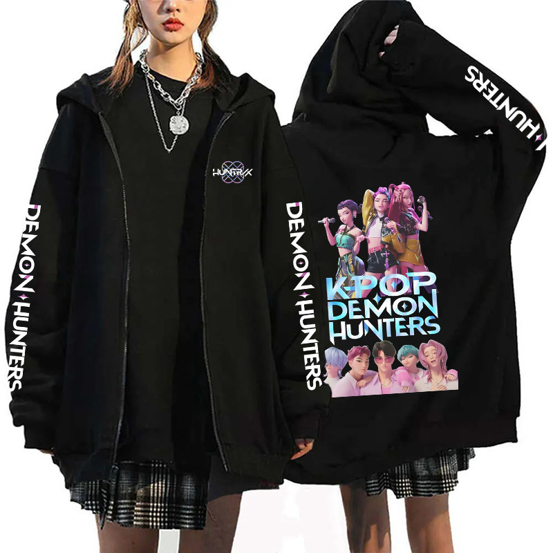 亚马逊猎魔女团KPop Demon Hunters印花连帽卫衣宽松潮流开衫外套|undefined