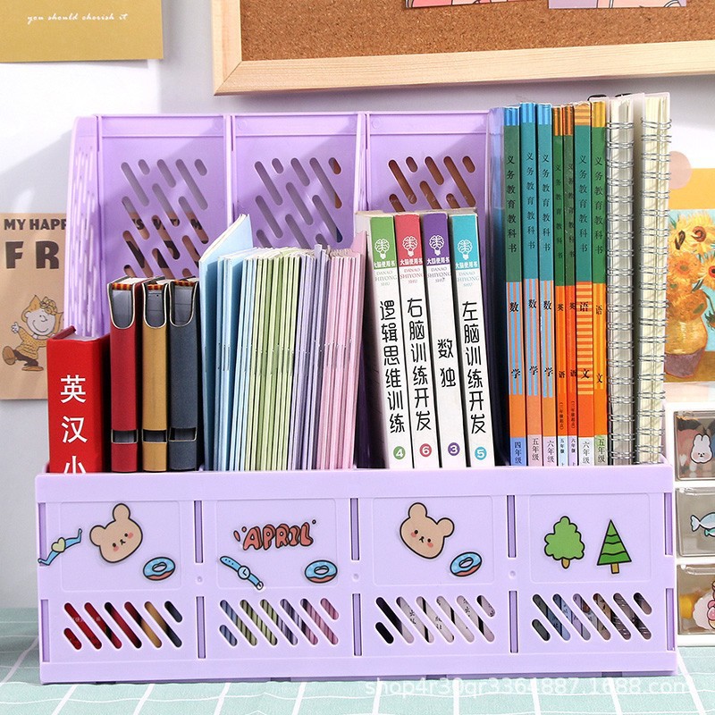 4개의 그리드 보라색 막대