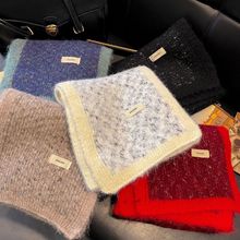 米灰色围巾秋冬季女韩系氛围感毛绒围脖保暖护颈披肩外搭2025新款