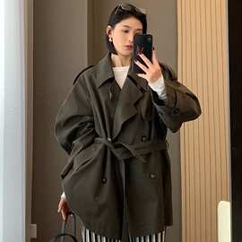 原版做法宽松风衣外套女2026春秋新款小个子巨好看韩版高级感短款
