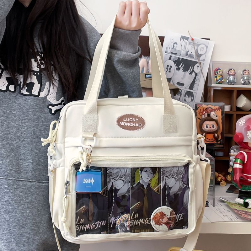 日本製ポータブルトートバッグ女性用大容量学生パーティーショルダークロスボディバッグかわいいバジ谷子バッグ|undefined