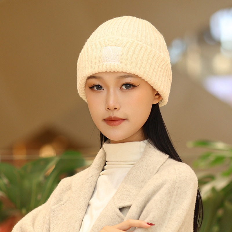 秋冬季新款毛绒保暖毛线帽护耳堆堆帽显脸小针织冷帽女大头围帽子|undefined