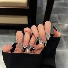 猫眼锆石ins风纯手工穿戴甲批发显白高级感长款美甲甲片假指甲