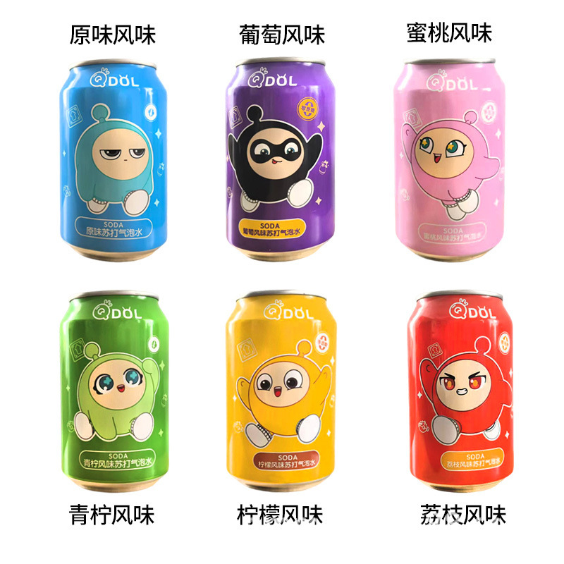 Q振聯名宝可夢果物風味気泡水330ml * 5本入りネット赤ピカチュウ味炭酸飲料|undefined