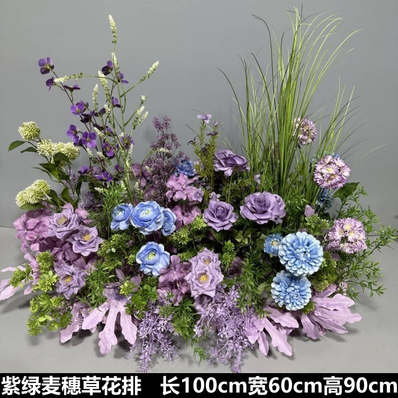 Flor de la boda de la flor Chiyeya rosa roja fila de orquídeas fila de flores bosque escena de compromiso decoración de la boda fondo de decoración