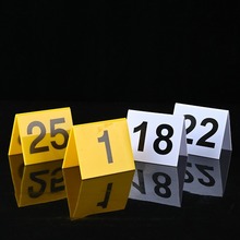 V型叫号取餐数字号码牌三角桌牌轻奢彩色ins亚克力扫码点餐座位牌