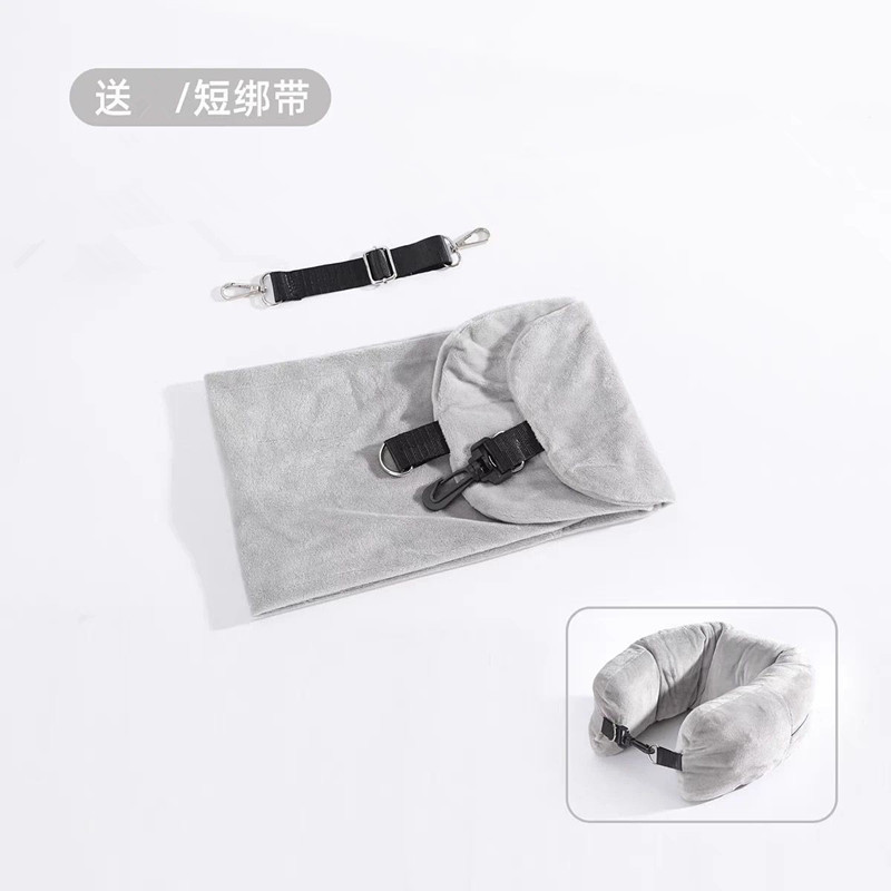 Nuevo avión de navegación barata portátil relleno de viaje en forma de U almohada de cuello almohada funda de almacenamiento de equipaje peluche image 10